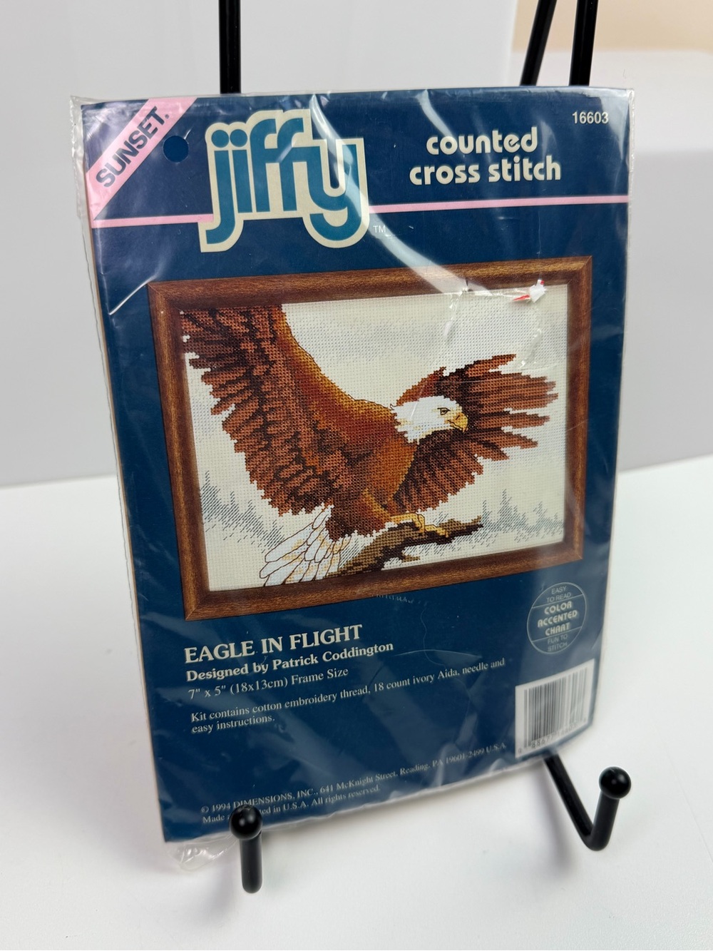 Sunset Jiffy Counted Cross Stitch Eagle in Flight New & Sealed 7x5 inches